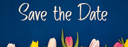 Tulpen und Schriftzug Save the Date