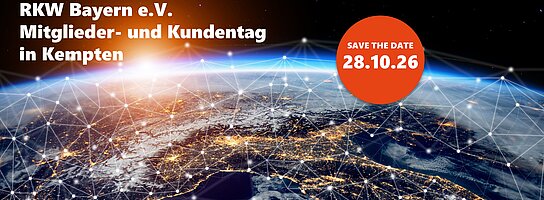 Planet Erde mit einem feinen Netz - Beschriftet mit Save the date